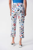 Pull-on cropped pants in abstract print in Millennium by Joseph Ribkoff #251221