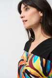 Abstract boxy top in silky knit and satin, by Joseph Ribkoff #251248