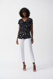 Silky Knit Polka Dot Print Short Sleeve Top by Joseph Ribkoff #251257