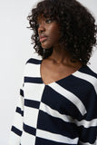 Striped V-Neck 3/4 Sleeve Knit Sweater by Joseph Ribkoff #251914