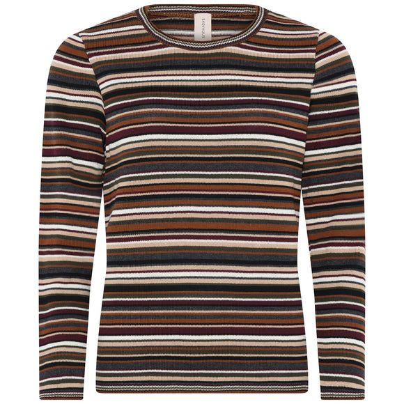 Striped Long Sleeve Crew Neck Sweater by Skovhuus #3427