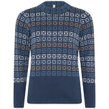 Crew neck long sleeve knit with geometric patterns by Skovhuus #3540