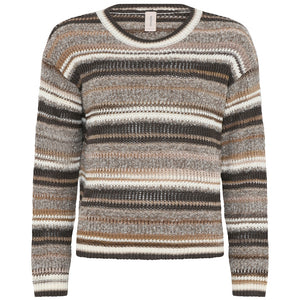 Striped long sleeve crew neck knit by Skovhuus #3613