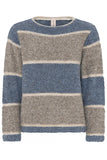 Striped sweater in different sizes, long sleeves and round neck, by Skovhuus #3618