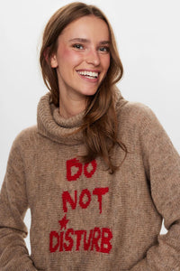 Oversized Turtleneck Sweater "Do Not Disturb" by EFG #704767