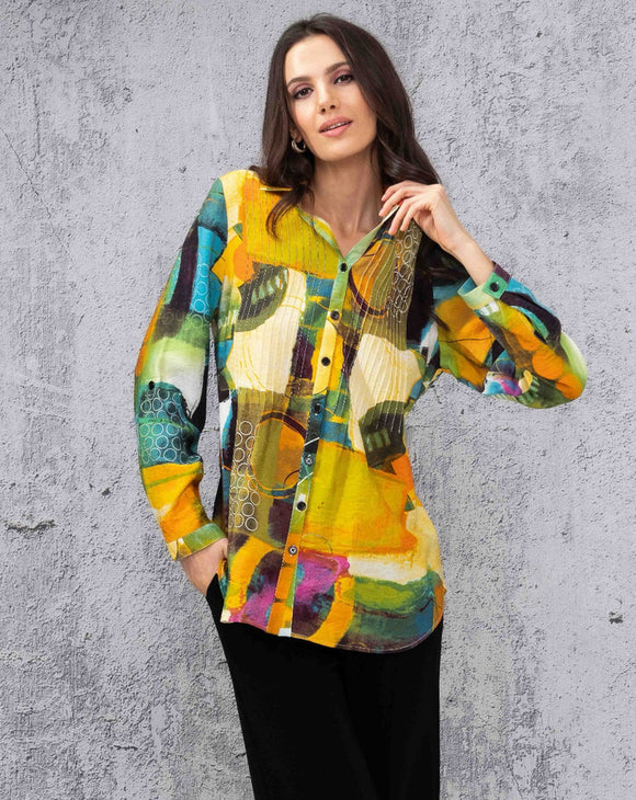 Long Sleeve Shirt in Vibrant Colors by Alison Sheri #A44107